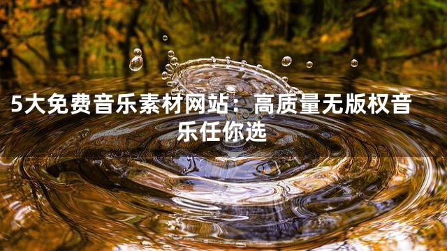 5大免費(fèi)音樂素材網(wǎng)站：高質(zhì)量無版權(quán)音樂任你選